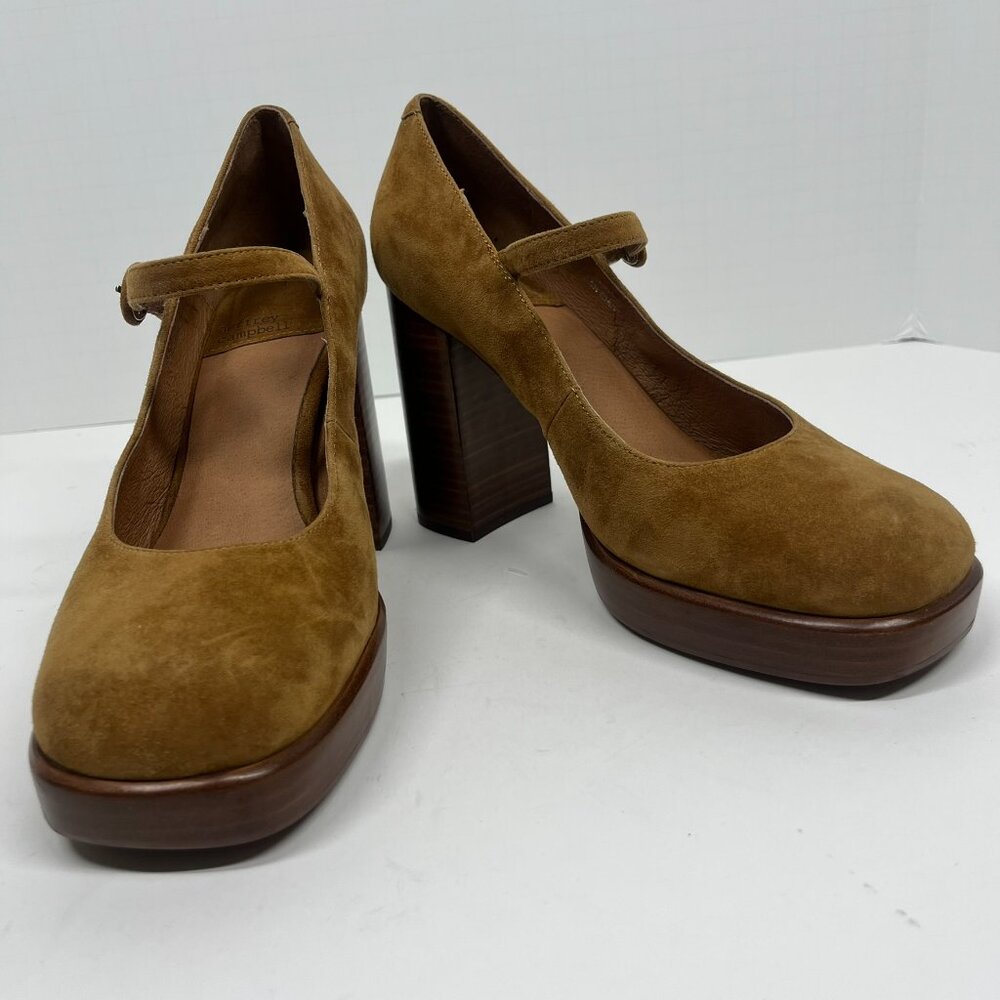 Jeffrey Campbell Brown Suede Platform 'Mary Ann' Mary Jane Block Heels Sz. 8 - Picture 6 of 9